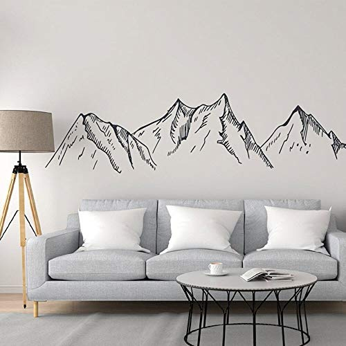 QIANGTOU Berg Silhouette Wandtattoo Berge Vinyl Wand Fenster Aufkleber Bauernhaus Wandbilder Für Wohnzimmer Mordern Room Decor 111x28cm