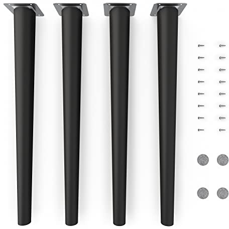 sossai Möbelben i massivt bokträ CLIF ROUND HMF1 45 cm hög runda rak design matt svart för stolar bord skåp