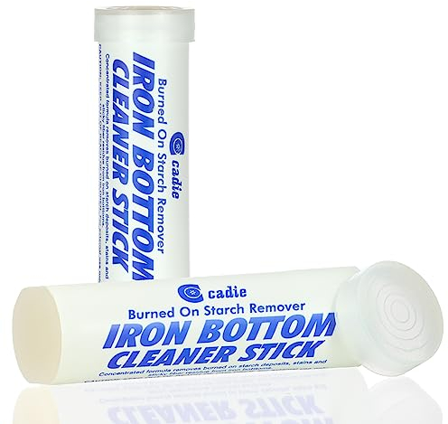 Lot de 2 bâtons nettoyants pour fond de fer à vapeur - Élimine l'accumulation d'amidon, tissu fondu, colle du fer chaud - Élimine les résidus collants sur n'importe quelle semelle de fer sur le marché