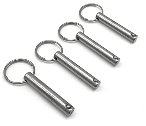 Bullone di sicurezza 8 x 46 mm (4 pezzi) con fusibile a sfera e anello, bullone a innesto a sfera, perno ad anello in acciaio inox