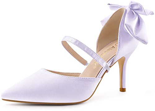 Allegra K Damen Pumps mit spitzem Zehenbereich und Schleife