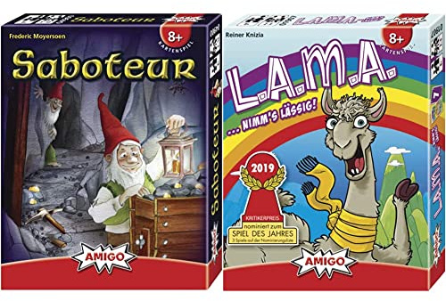 AMIGO Spiele 4900 - Saboteur & Spiel + Freizeit Spielkarten 01907 - LAMA
