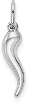 Halskette mit Anhänger aus italienischem Horn aus Weißgold, Schmuck für Damen