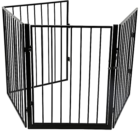 Parc/Enclos pour Animaux en Métal, Barrière de Protection pour cheminée de bébé - pour Enfantsavec Porte - en métal - pour clôture d'enfants et d'animaux (JZ218056)
