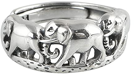 Ringset Damen Sterling Silber, 925 Sterling Silber Verlobungsring Elefant Ring Silber Damen