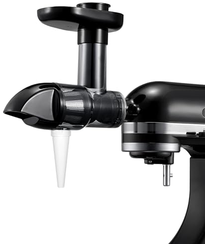 Masticating Entsafter-Aufsatz für KitchenAid Standmixer, langsamer Entsafter-Aufsatz für Kitchenaid, Kaltpress-Entsafter-Aufsatz, Schwarz (Mischer nicht im Lieferumfang enthalten)