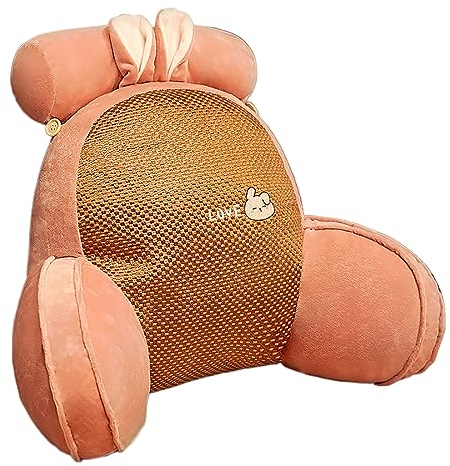 RüCkenkissen Mit Armlehnen, Lesekissen mit Nackenstütze Abnehmbar, Memory Foam Lesekissen für Bett mit Abnehmbarer Abdeckung - Perfekt zum Sitzen, Lesen, Spielen,Rabbit-S