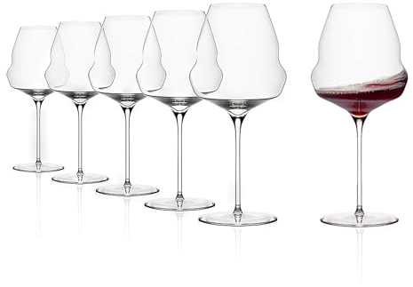 Stölzle Lausitz Copas de Vino Tinto Quatrophil Set de 6, 710 ml – Copas para Borgoña y Pinot Noir – Óptima Liberación de Aroma y Diseño Elegante – Resistentes a Lavavajillas