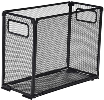 Oshhni Hanging File Organizer Office File Box Mesh Metal File Organizer Box Portable Desktop File Organizer for Home, S