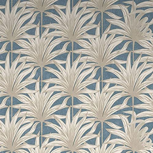 Muriva Eden Collection Retro-Blatt-Tapete, 10 m x 53 cm, Blau, Blau, 10m x 53cm