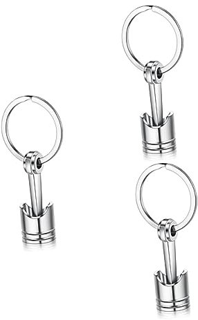 PartyKindom 3stücke Engine Piston Schlüsselanhänger Aus Metall Kreative Auto Dekoration Für Schlüssel Handtasche Für Autoliebhaber Und Besondere Anlässe Silber