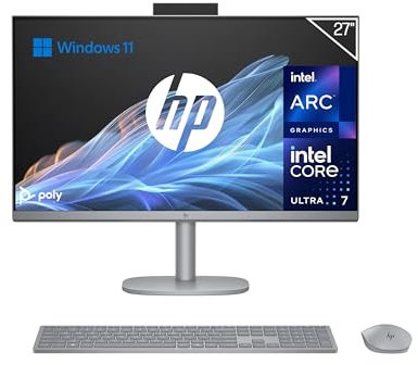 HP OmniStudio X All-in-One 27 FHD (Processore Intel Ultra 5-125H, 16GB RAM, 1TB SSD, Intel ARC Graphics, Windows 11) - Tastiera QWERTY spagnola - Silver