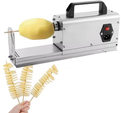 Affettatrice Elettrica Per Patate Tornado, Tagliapatate A Spirale, Affettatrice Per Patate Attorcigliate, Macchina Per Tagliare Le Verdure In Acciaio Inox, 40 W,110V