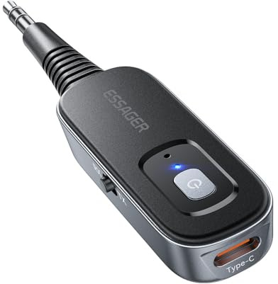 Receptor de audio Bluetooth 5.1, 3,5 mm, 3,5 mm, AUX con micrófono, estéreo, música, adaptador inalámbrico para PC, TV, altavoz de coche