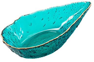FELTECHELECTR Water Drop Glass Plate Breakfast Dessert Bowl Sauce Container for Snack Serving Bowl and Glass Tableware for Home Kitchen Fruit and Salad Serving
