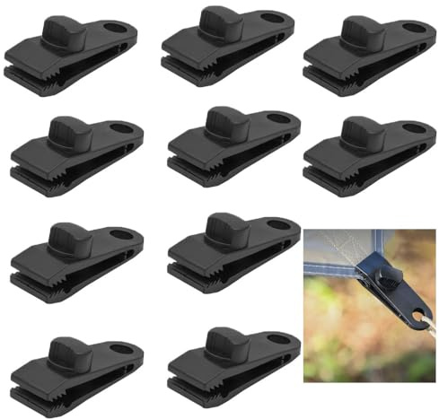 10 Stück Planenclips Zeltclips Planenklammern, Zeltplanen Planenclips Kunststoff, Multifunktion Zeltklemme Halterung Spanner Befestigungsclip für Gartenarbeit, Plane Zelt, Abdeckungen, Banner