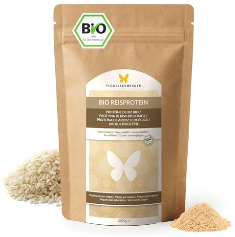 1kg BIO Reis Protein mit 84,4% Protein, ohne Zusätze, von Natur aus vegan, ohne Soja