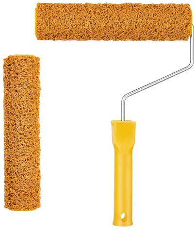 Zernblend 2 Pezzi Teste Spazzola per tappeti Dorate 9 Pollici e 1 Supporto Spazzola, Rullo per Vernice, Piccolo Rullo per Vernice, Rullo per Smalto