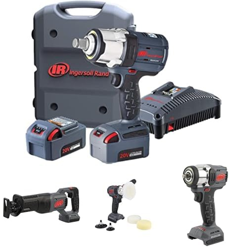 Ingersoll-Rand W7172-K22B-EU Impact Wrench, 3/4 Inch 20V Cordless Impact Wrench, 2X BL2022 Li-Ion Batteries 5.0 Ah + Charger Kit (UK Plug) in Case