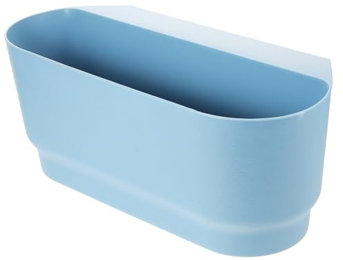 BESTonZON Pot De Fleurs Suspendu pour Balcon Et Rambarde, Grosse Jardinière Carrée en Plastique Bleu Résistante Aux Intempéries, Décoration Extérieure Solide Et Pratique pour Plantes Succulentes