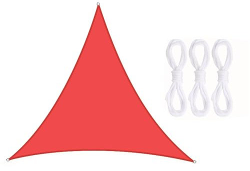 SLDAGe Tenda da Sole per Esterno Triangolare 95% di Blocco UV, Tenda a Vela per Esterno Impermeabile, Telo Parasole Ombreggiante per Terrazzo Balcone Giardino, Rosso,A,5X5X5m