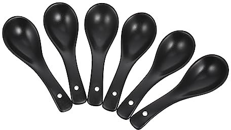 Holibanna 6piezas Cucharas De Cerámica Para Sopa y Arroz Vajilla De Cocina Práctica y Duradera