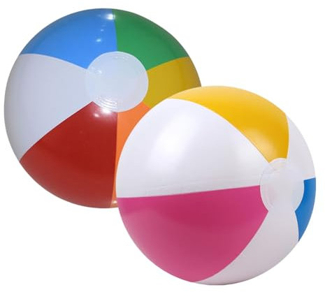 ALLGAYER 2 Pcs Inflatable Beach Balls, Colorful Pool Float Balls, 40cm Swimming Pool Party Toy, Inflatable Beach Toys for Outdoor Activity with Summer Water Toys