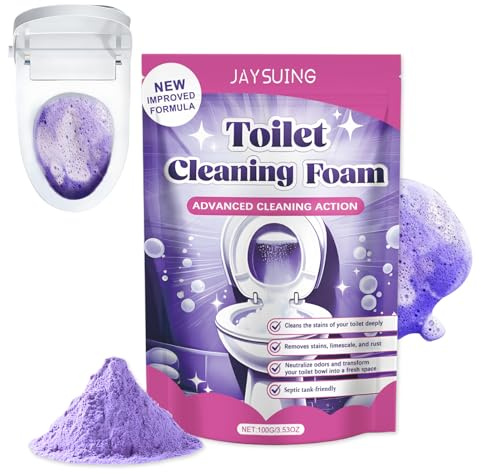 Limpiador de inodoro, espuma de limpieza para inodoro, extrafuerte, limpiador de espuma de inodoro, eliminador de cal, limpiador de baño fuerte para brillo, elimina las manchas en 20 minutos
