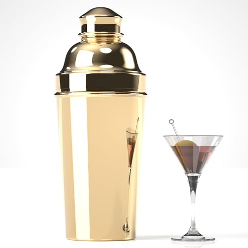 Cocktail Shaker aus Edelstahl, 1,8 l, professioneller Goldener Martini Shaker, großer Getränke-Shaker mit Sieb für Barkeeper, Barzubehör, Margarita-Mixer