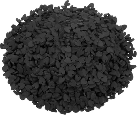 sourcing map Fake Sprinkles, 100G Love Heart Resin Fake Candy Sugar Faux Sprinkles Polymer Clay Slices for Nail Art DIY Crafts Cake Dessert Phone Case Shaker Card Filler, Black