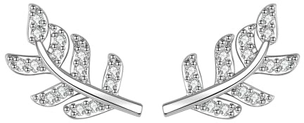 AMDXD Pendientes para mujer de oro blanco 375 de 9 quilates, con moissanita, pendientes de oro Au375, estilo Art Nouveau