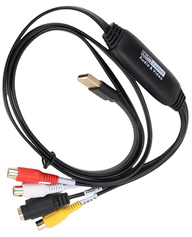 Topiky Adattatore di Video Convertitore Video CVBS S USB, VHS a Digital Converter, Scheda di Acquisizione Video USB 1080p, VCR Al Convertitore Video, Scheda di Acquisizione Video e