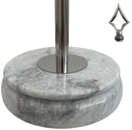Flaggfot med mast och spridare. Vit marmorfot och glänsande silverstång i rostfritt stål. Mast med spjutspets. Fotvikt 12 kg. Fotdiameter Φ 310 mm. Höjd max. 3,0 m. MN3-kod