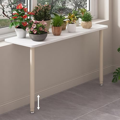 EXCLURA Adjustable Height Window Sill Extender 31 1/2 - 55 1/8, Cat Window Perch with Melamine Board & Carbon Steel Leg, Living Room Windows Plant Shelves(Beige,60x25cm(23 5/8x9 7/8))
