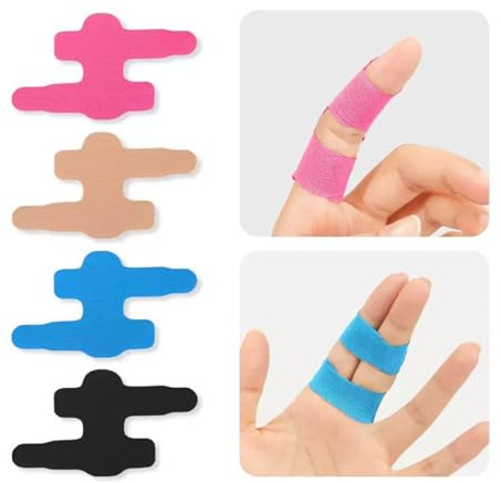 LAOYEFACAI 12 Stück Sport Tape für Finger Präzisionszuschnitt Doppel-Klettband Atmungsaktives Band zur Schmerzlinderung Gelenkunterstützung bei Sportverletzungen