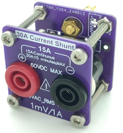 MonoSora DIY 30 A Strom-Shunt-Widerstand, 1 mV/1 A Verhältnis für Tisch-Multimeter, 0,5 % Präzision, Vierdraht-Sense, kompatibel mit S34330A, Lila