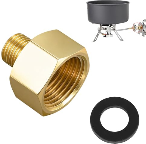 Adaptador LPG 1/2 R x 1/4 Lks para Estufa, Grifo y Manguera de Gas - Conector Duradero y Seguro para Cocinas, Hornillos de Camping y Barbacoas, Incluye Junta de 1/2 Pulgada