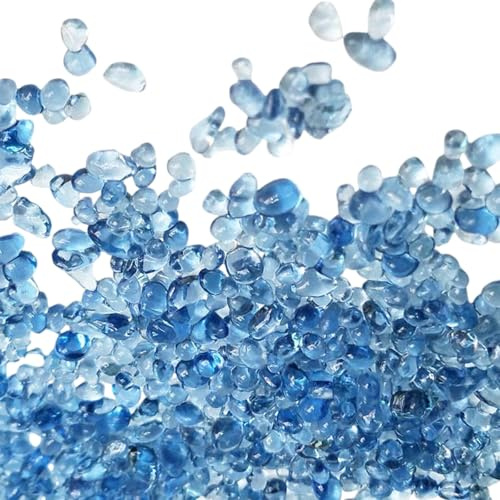 HUANGING 3-4-6mm Ghiaia Perline di Vetro per Acquari Paesaggio Pesci e piante Habitat Ambiente sicuro Acquari Decors Decorazione Acquari