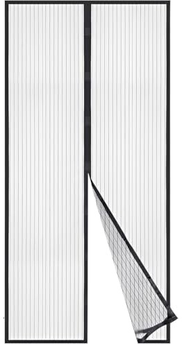 EIYVUAL Mosquitera Puerta Magnética, 80x210cm, Cortina Mosquitera con Imanes, Cierre Automático, Fácil Instalación, para Balcón, Patio, Sótano, Dormitorio, Correderas, Garaje o Patio