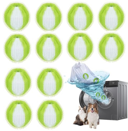 12 Stücke Tierhaarentferner Waschmaschine,Wiederverwendbar Fusselbälle Waschmaschine,Entfernt Tierhaare,Fusseln,Haarfänger Flusensiebe,Waschmaschinenzubehörr,Effektiver Fusselball Und Fusselfänger