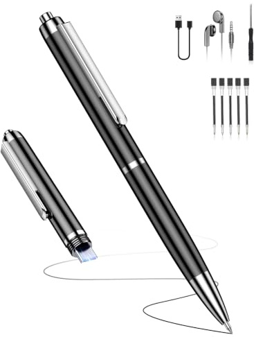 Diktiergerät mit USB-C, Speicher Diktiergerät Aufnahmegerät, Wiedergabe mit DSP-Rauschunterdrückung & HD-Audio Voice Recorder, Digitales Diktiergerät für Unterricht, Meetings, Interviews 32GB