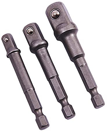Amtech I5700 Socket Driver Set, Hex Extension Adapter, 3 Piece 1/4, 3/8 and 1/2, for Impact Driver