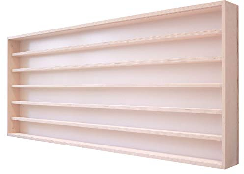 Alsino Setzkasten H0 V-130.6A Vitrine Wandregal Holzregal Hängevitrine 130 x 58 x 8,5-6 Fächer mit Nuten & Acrylglasscheiben