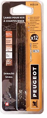 Peugeot 803228 gioco di 12 lame rotonde seghe da traforo per segare rapida lungo 127 mm Ø 0,88 mm N ° 3