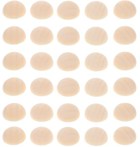 Supvox 100 StüCk 15mm Halbrunde Holzkugeln Unvollendete Mini-Holzhalbkugeln FüR Diy-Projekte, Bastelarbeiten, Kinderkunst Und Dekoration