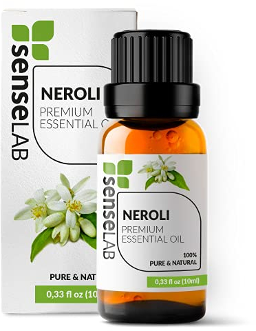 SenseLAB Aceite Esencial de Neroli - Aceite Natural 100% Puro de Grado Terapéutico para Difusor de Aromaterapia y Humidificador - Aceite para el Cuidado de la Piel y Relajante (10 ml)