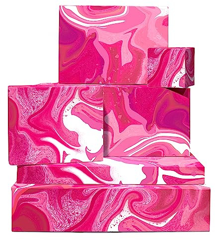 Central 23 - Carta da regalo in marmo rosa - 6 fogli di carta da regalo di compleanno - Per donne ragazze adolescenti - Made in UK - Riciclabile