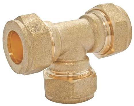 SOMATHERM FOR YOU, Té laiton égal bague à compression pour tube cuivre Ø18 - Raccordement plomberie durable - Compatible avec tous tubes cuivre - Idéal pour eau chaude/froide