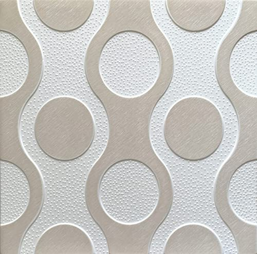 Eurodeco Retro Vintage Panneaux 3D en souple polystyrène XPS PS, panneau de plafond 50x50cm, décors muraux, revêtement, de 2-3 mm d'épaisseur