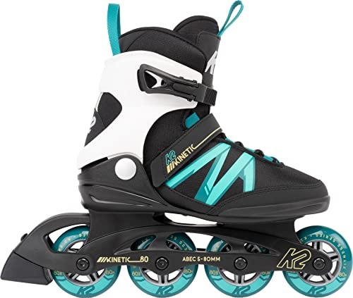 K2 Skate Kinetic 80 W, Color: Black/Turquoise, Size: 8.5 (I220200801085)